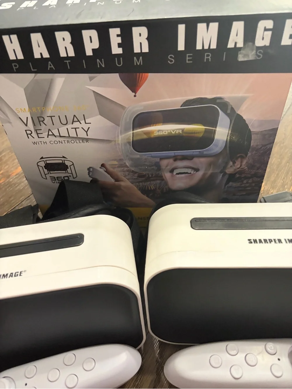 Sharper Image White and Black VR Headset with Controller - Pack of 2